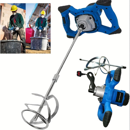 Heavy Duty Electric Paddle Plaster Plastering Mortar Paint Mixer 240V Volt Stirrer 6 Gear for Halloween, Christmas Gift, Construction Equipment, Drywall Mixing, Industrial Mixer, Professionalgrade, Metal Gearbox, Sturdy Build