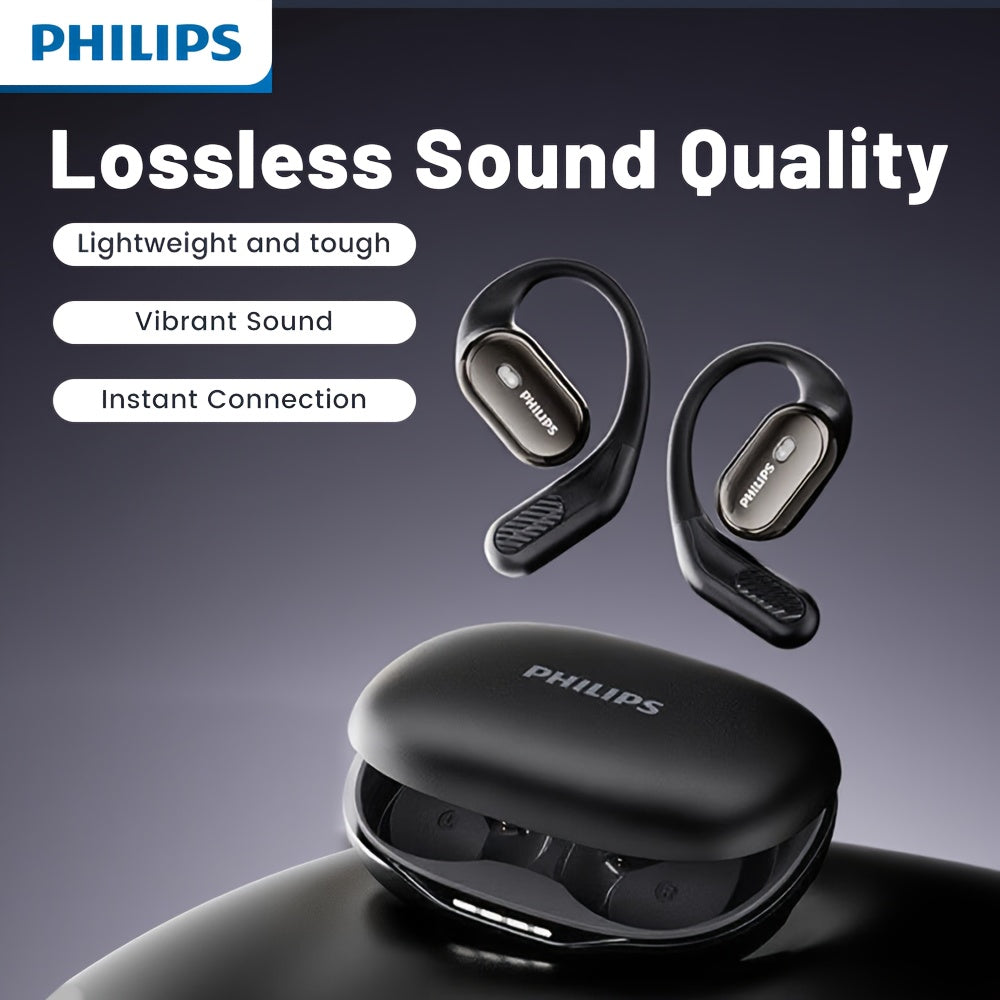 For Philips TAT3759 Over The Ear Wireless Headphones | Premium ENC Noise Cancellation | 500mAh Long-Lasting Battery | 32H Playtime (9H+ Single Earbud Playtime) | Wireless 5.4 | Lightweight ABS Design | Built-in Mic for Calls