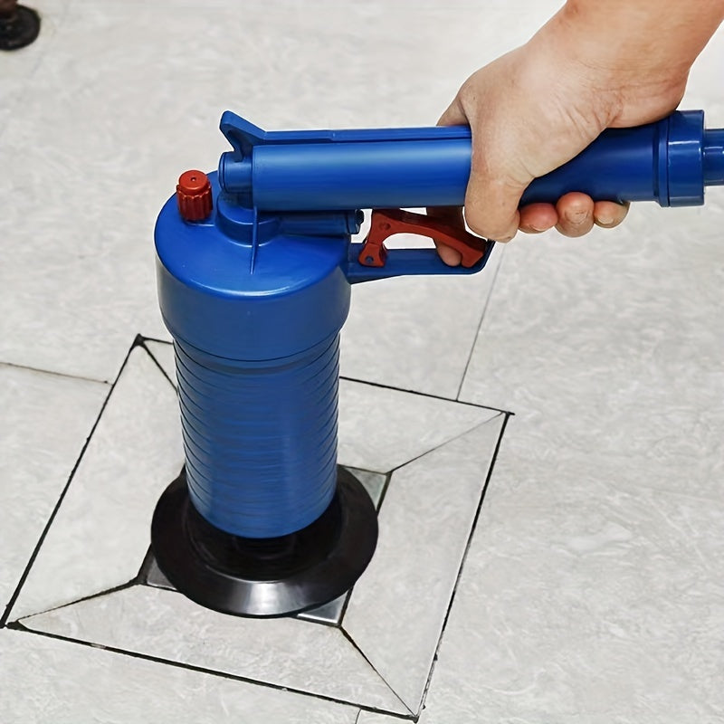 1 Set Toilet Plunger, Drain Clog Remover Tool With 4 Sized Suckers, High Pressure Air Drain Blaster Gun, Tub Drain Cleaner Opener, Sink Plunger For Bathroom Kitchen Bathtub Toilet Floor Drain Clogged