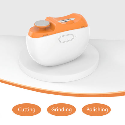 Cortador e polidor de unhas elétrico recarregável SWOSON com luz LED - Alimentado por USB, bateria de polímero de lítio, carregamento rápido 36V/5A, 3 em 1: aparador, polidor e lixador de unhas - Resultados de qualidade profissional para uso doméstico.
