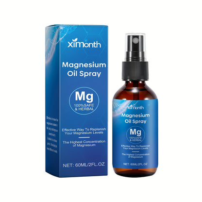 XIMONTH Pure Magnesium Oil Spray, 2fl. Oz - Alcohol-Free, Fragrance-Free with Glycerin & Tea Tree for All Skin Types, Hydrating & Cleansing