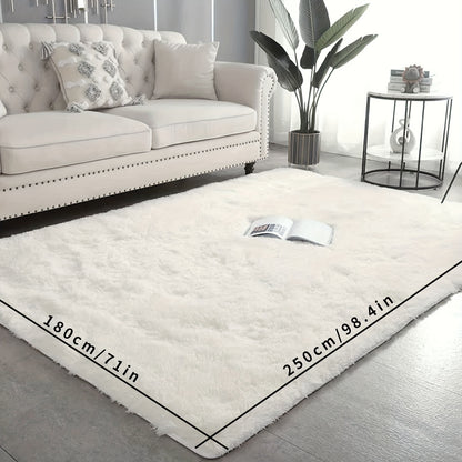 1pc Ultra Soft Plush Rug, White Large Area Rug, Non-slip Fluffy Shaggy Rug, Waterproof Shaggy Throw Rugs For Living Room Bedroom Nursery Room, Game Room Dormitory Carpet, Teenage Room Decoration, Room Decor