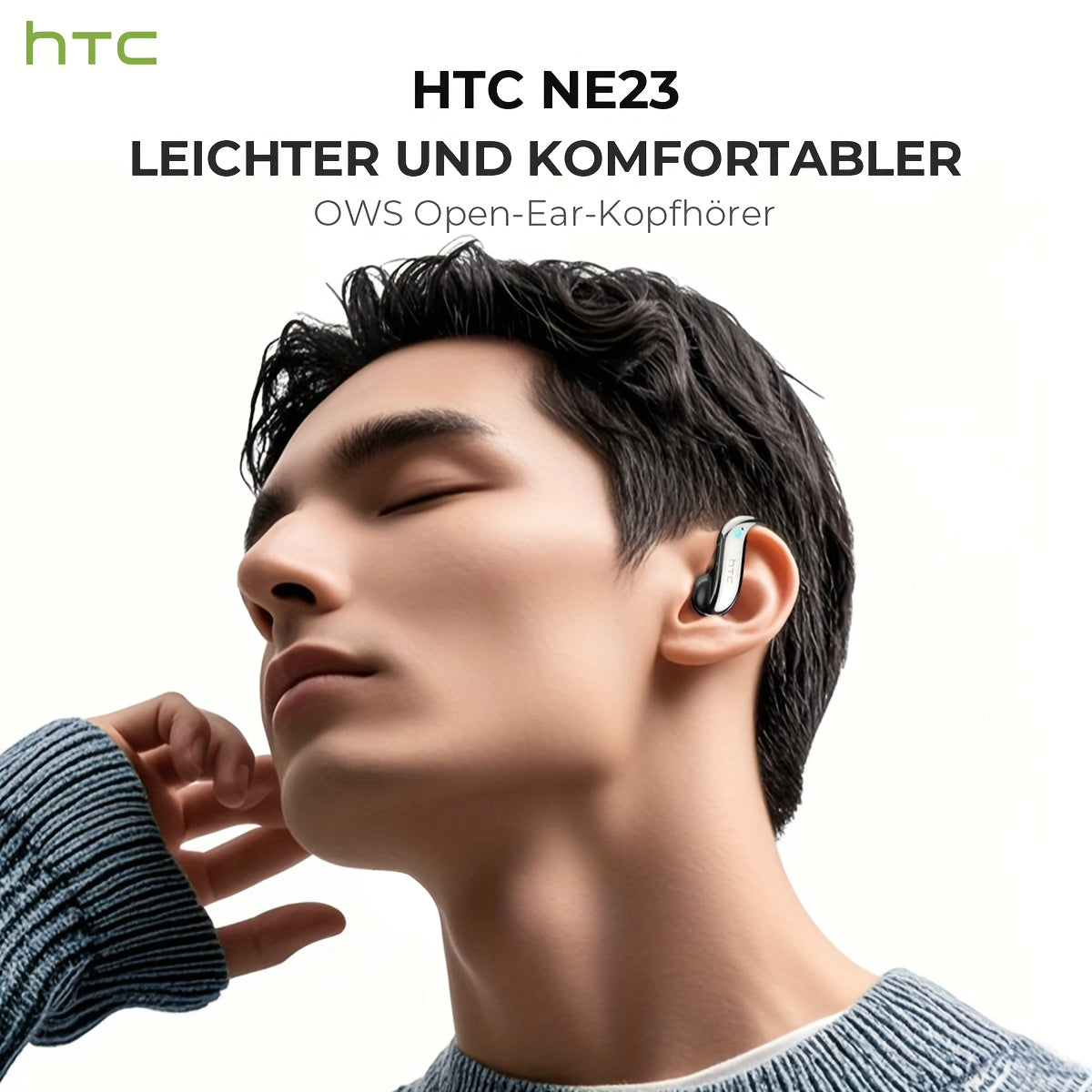 HTC NE23 AI Wireless Translation Earbuds Supports Real-Time Translation Between 135 Languages, Featuring Extended Battery Life, Comfortable Fit And High-Definition Noise Cancellation. Suitable for All Scenarios Including Spor