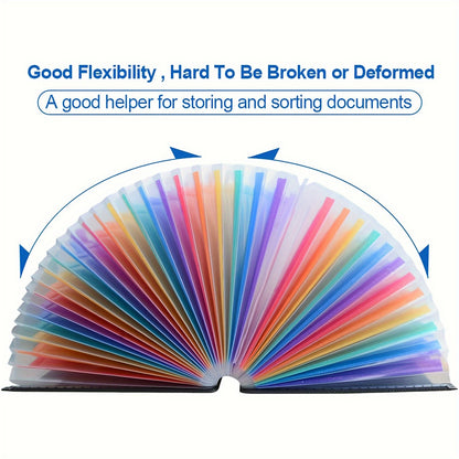 1pc 25 Pockets File Folder Organizer, Expandable Plastic Filing Box, Paper/Document/Receipt Organizer Folders (A4/Letter Size) Art Supplies Folder Multi-Purpose Standing Folder for Office School Home