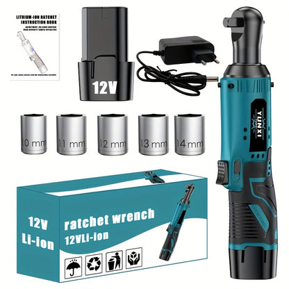 2025 New Electric Wrench, Portable Ratchet Wrench, Automotive Maintenance Angle Crane Installation Tool, Effort-Saving Quick-Release Wrench for Home Renovation, Ergonomic Socket Design, Featuring Adjustable Speed ​​Trigger, Ide