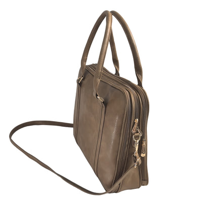 Vintage-Style Large Capacity Laptop Bag for Men & Women - Adjustable Crossbody Shoulder Bag with Detachable Strap, 3 Compartments, Tablet Pocket, Lightweight Durable Design for Office, Commuting & Travel, Laptop Carrying Case