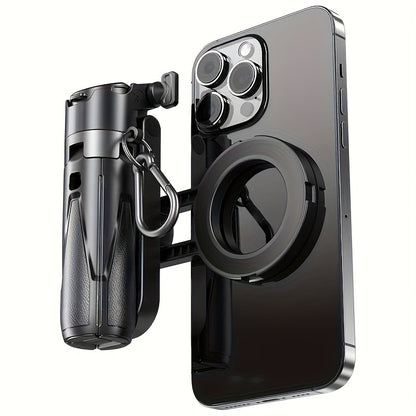 4-in-1 Multi-function Selfie Stick with Wireless Remote Control | Magnetic, Cell Phone Clip Dual Combination, 360° Rotation