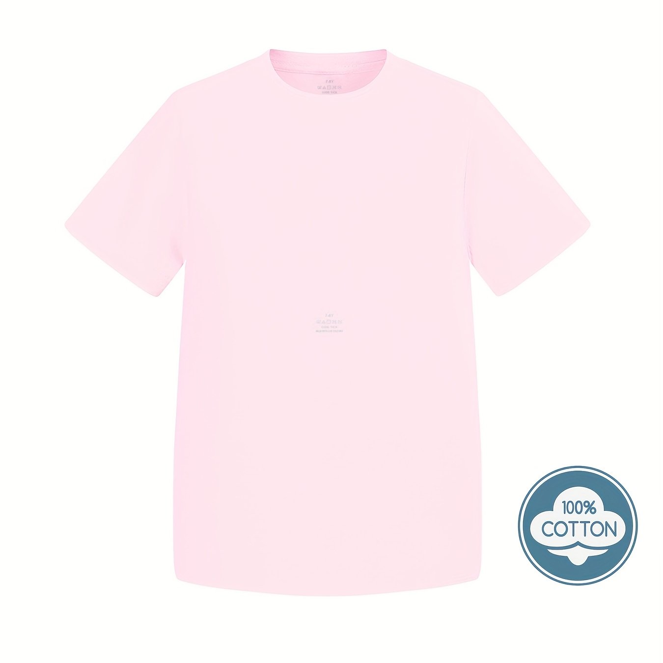 T-shirt infantil de cor sólida, blusa casual de manga curta, t-shirt infantil para o verão.