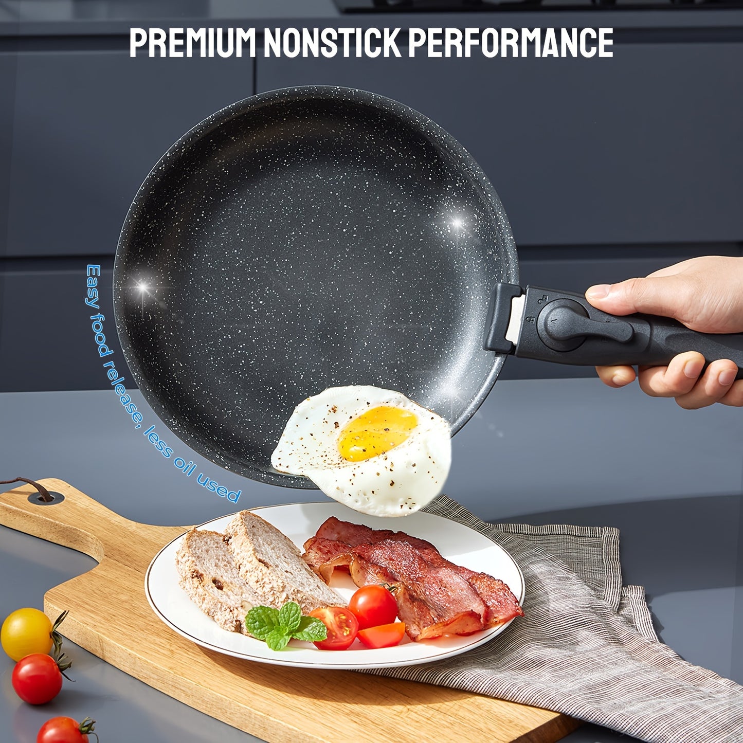 Pan Set With Removable Handles, Pots And Pans Set With Lid, Induction Pots Set 10pcs, Non-stick Coating, For All Types Of Stoves