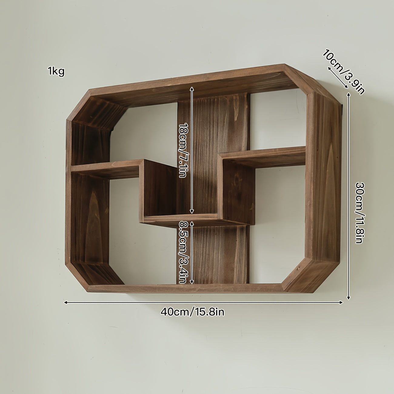 Solid Wood Wall Shelf 1-Piece Modern Minimalist Storage
