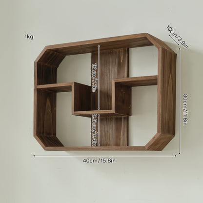 Solid Wood Wall Shelf 1-Piece Modern Minimalist Storage