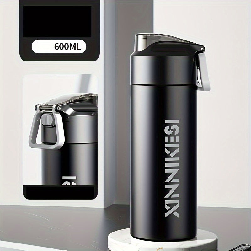 1000ml/600ml Stainless Steel Insulated Water Bottle, Wide Mouth for Hot & Cold Retention - Sports Gym Cycling Outdoor Hiking Travel Car Cup with Leakproof Vacuum Double-Layer Design (BPA Free)