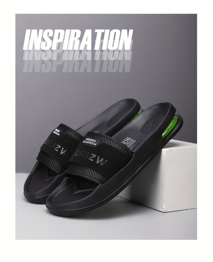 Men'S Casual Slip-On Sandals with "2W" Embroidery - Non-Slip, EVA Material, Black and Brown, Comfortable for Indoor and Outdoor Use, Casual Footwear | Stylish Sandals | EVA Sandals