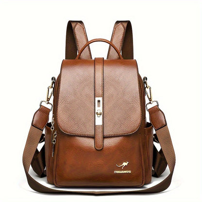 Vintage Anti-Theft Backpack Purse, Preppy College School Daypack, Women'S Casual Travel Commute Knapsack