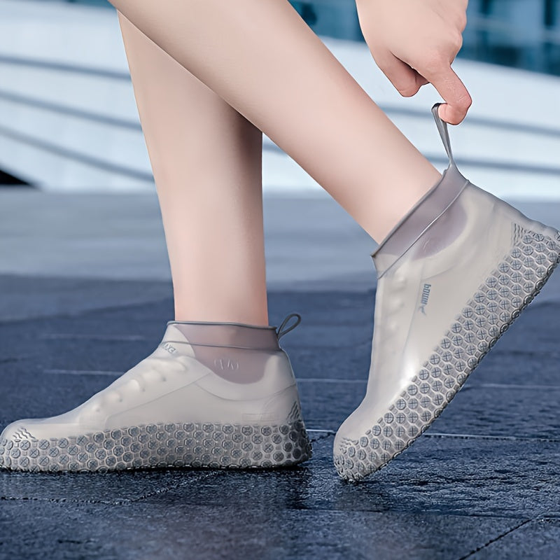 Capas para calçado para senhoras, cavalheiros e estudantes - Capas de silicone reutilizáveis, à prova de pó e antiderrapantes, ideais para a chuva.