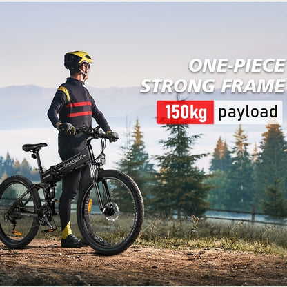 SAMEBIKE Folding Electric Bike | 26x1.95-inch Wear-resistant Tires | 48V 7.8AH Removable Battery | 250W Motor | Disc Brakes | LCD Smart Meter | 80-90km Range, Mountain Bike, Hill Miles E Bike, Folding E Bike, Electric Bike fo