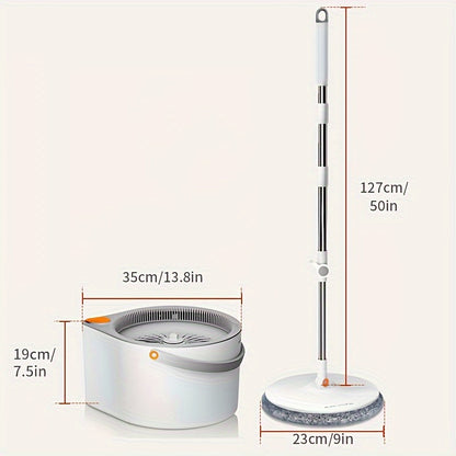 1 Set, Sewage Separation Hands-free Wash Mop And Bucket Set, With 2 Cloths, Household Rotating Floor Mop, Lazy Mop, Dust Removal Mop, Dry And Wet Use, Perfect For Home, Kitchen, Bathroom Floor, Cleaning Supplies, Cleaning Too