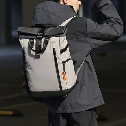 Men's Large Capacity Expandable Laptop Backpack - Heavy-Duty 39.62 cm Computer Bag with 15-Inch Compartment, Padded Shoulder Straps & High Quality Design for, College,, Travel - Durable Black/Grey Commuter Backpack for s, Bac