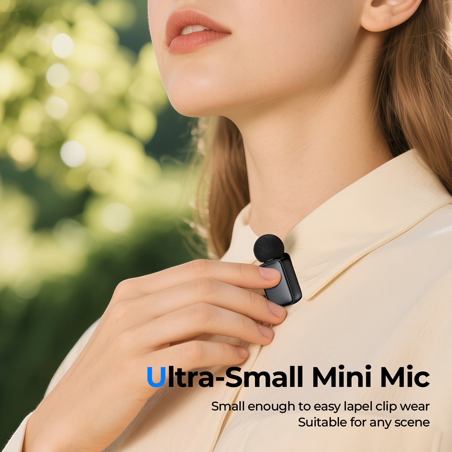 2 Wireless Lavalier Microphones with Charging Case - Clip-On, USB-C, 100°C High Sensitivity, 3.5mm Jack, Compact Design for Video Recording, Vlogging, Interviews, Streaming, Microphone for Phone, Vlogging Accessories, Modern