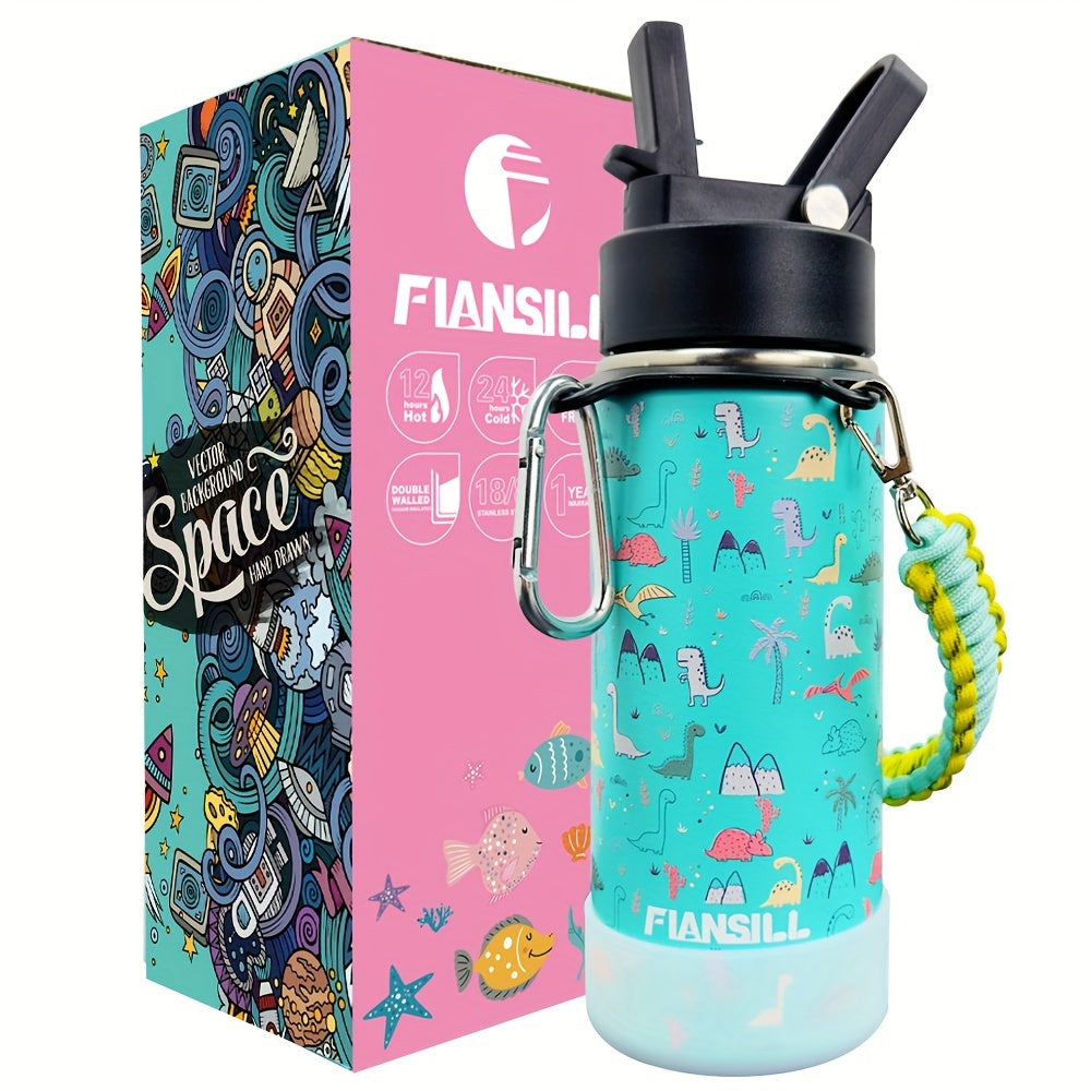 12oz Stainless Steel Vacuum Insulated Water Bottle with Flansill, Leak-Proof, BPA-Free, Portable, Ideal for Students, Daily Hydration Gift for Son and Daughter, Independence Day, Thanksgiving, New Year, Labor Day, Kids