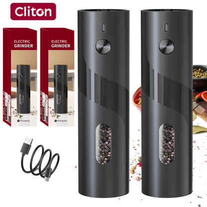 1pc/2pcs - CLITON Rechargeable Salt And Pepper Grinder Set, Salt And Pepper Grinder Electric 2pcs, Rechargeable Salt And Pepper Shakers Set, Electric Salt And Pepper Container, USB Rechargeable with LED Light, Multiple Style
