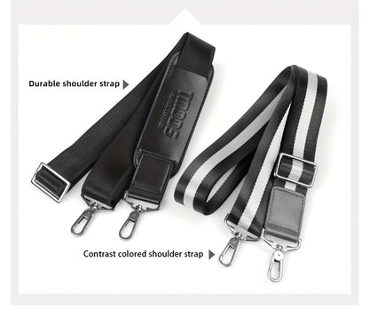 Unisex double shoulder strap design square bag Crossbady bag travel texture Oxford fabric casual crossbody bag multi compartment large capacity anti-theft shoulder bag workplace commuting briefcase