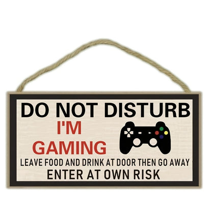 1pc "DO NOT DISTURB I'M GAMING "Bedroom Board Home Decor Wooden Sign Hanging Door Gifts Christmas Birthday Gift For Son Brother Husband