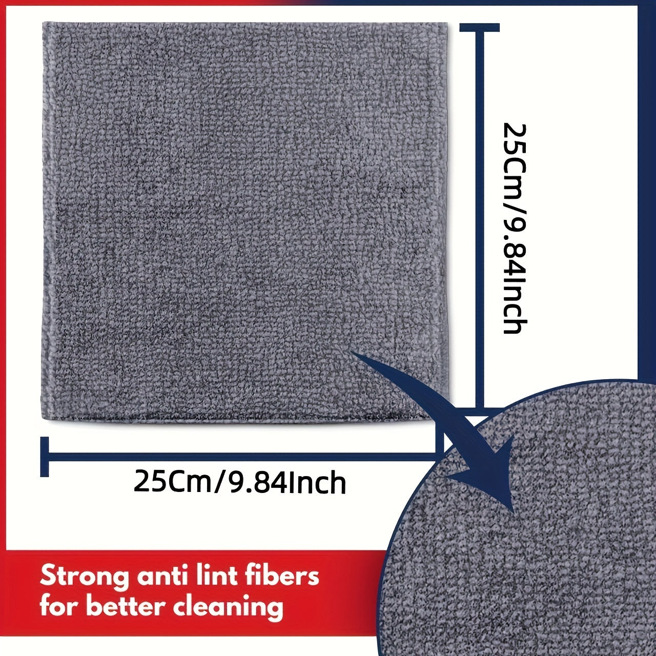 5/10/20/50/100pcs Kitchen Towel, Ultra-fine Fiber Light Gray Cleaning Cloth Set, Absorbent, Soft And Stain-removing Cloth, For Cleaning Glass, Cooking Bench, Pot, Bowl, Water Tap, Lampblack Machine