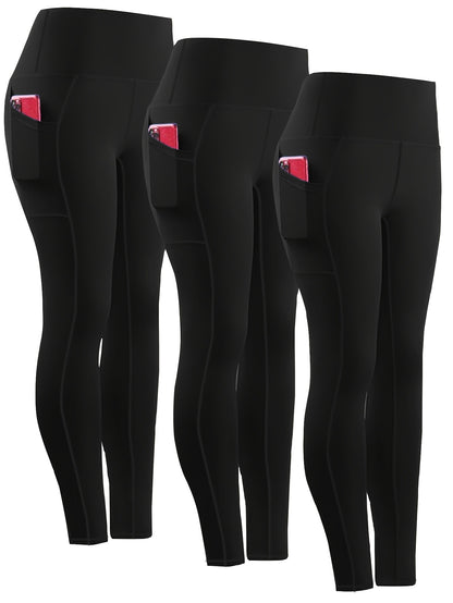 Three-piece Set, Sports Yoga Pants for Women, High Waist, Tight, Quick-Drying, Compression Pants, High Elasticity, Running Outerwear, Long Trousers, Bottoming Pants