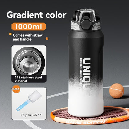 32oz Stainless Steel Pop-Up Water Bottle nRMEi - 316 Stainless steel, BPA-Free, 4-season hot/cold water retention, large capacity for outdoor activities, travel, daily use, insulated water bottle, Sleek M