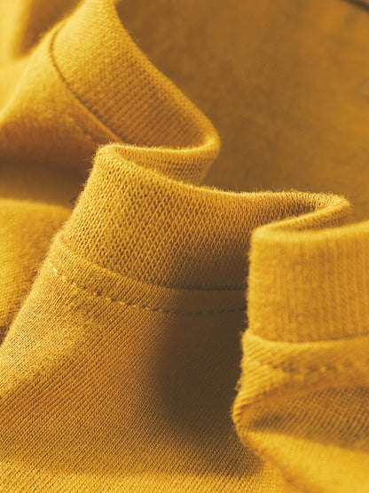 T-shirt infantil de cor sólida, blusa casual de manga curta, t-shirt infantil para o verão.