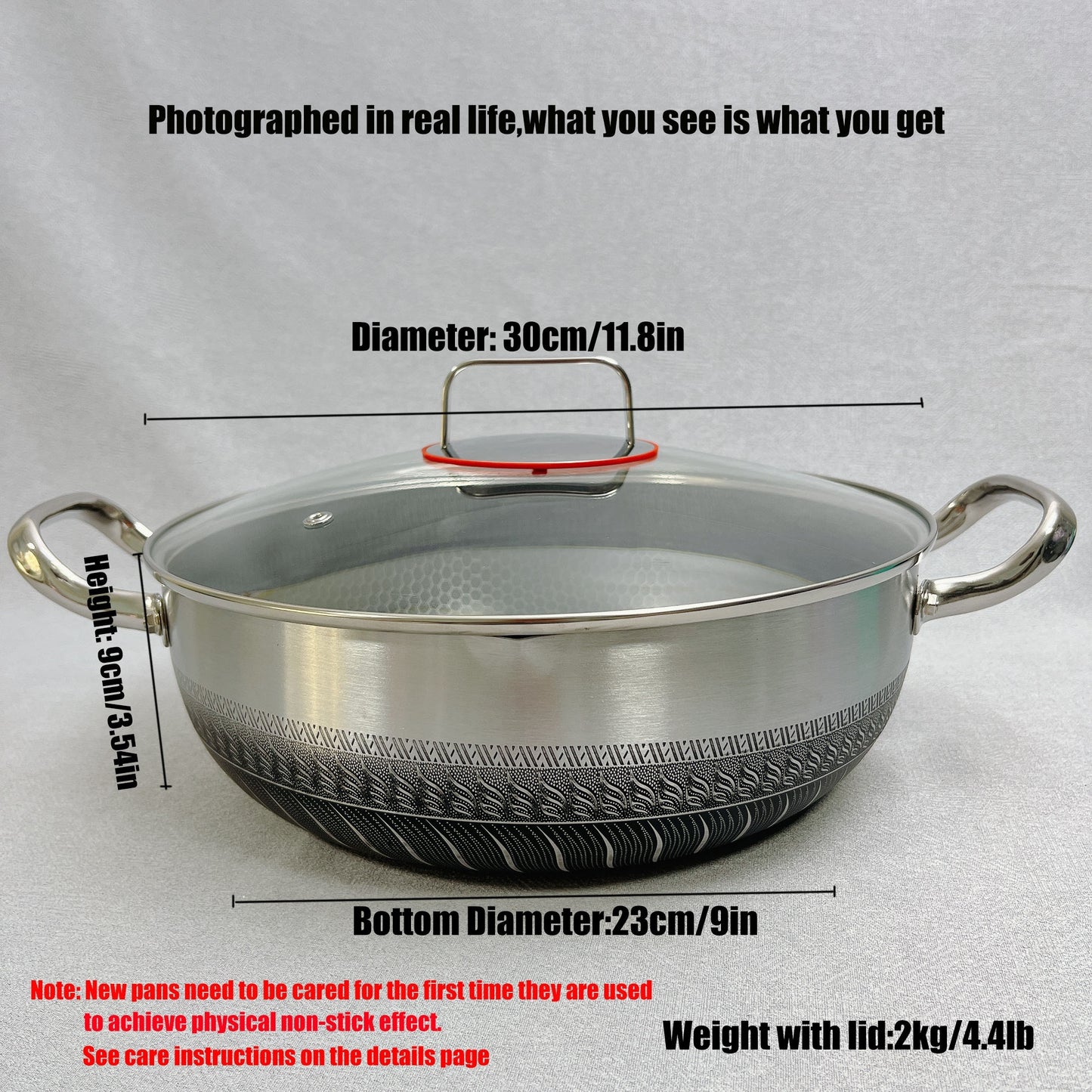 Frying pan, cooking pot, Soup Pot, hot pot, Fry Pan Tri- Ply Stainless Steel Multi-purpose pot with Lid