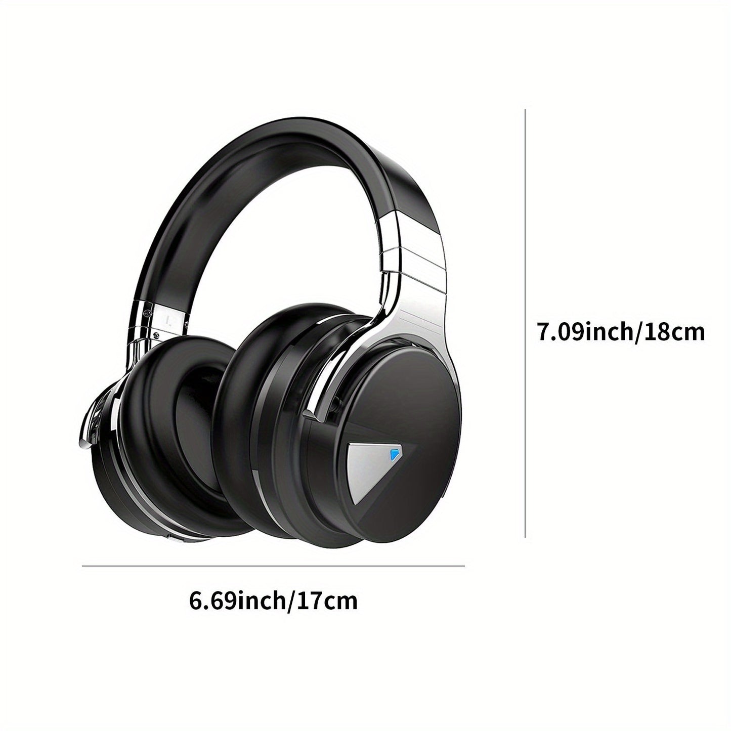 Wireless Headphones, Active Noise Cancelling Headphones with Microphone, Deep Bass, Over Ear Headphones, Comfortable Fit, 30H Playtime