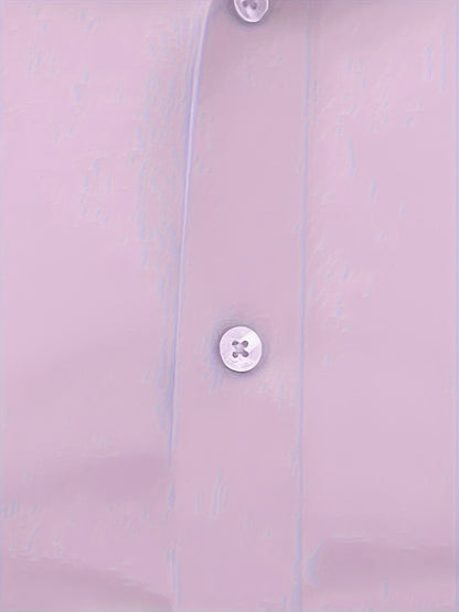 Camisola de homem de manga comprida com corte slim - 55% algodão, 40% poliéster, 5% elastano, cor lisa, para todas as estações, tecido plano, fecho com botões, gola de lapela, ideal para o fim de semana, 125 g/m²