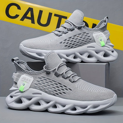 Men's Big & Tall Sneakers - Lightweight Breathable Running Shoes, Slip-Resistant MD Outsole, Lace-Up Closure Sneakers for Gym, Hiking, Casual - All-Season Gym Shoes (Grey/), Hiking Footwear, Modern Dad Shoes, Flexible Footwea