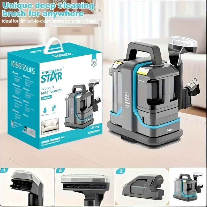 450W Heavy-Duty Carpet Cleaning Machine with Powerful Motor - Deep Cleaning for Hardwood Floors, Carpets, Upholstery, Curtains - Compact Design with Stable Base, European Plug (220-240V) - Ideal for Home, Office, Carpet Clean