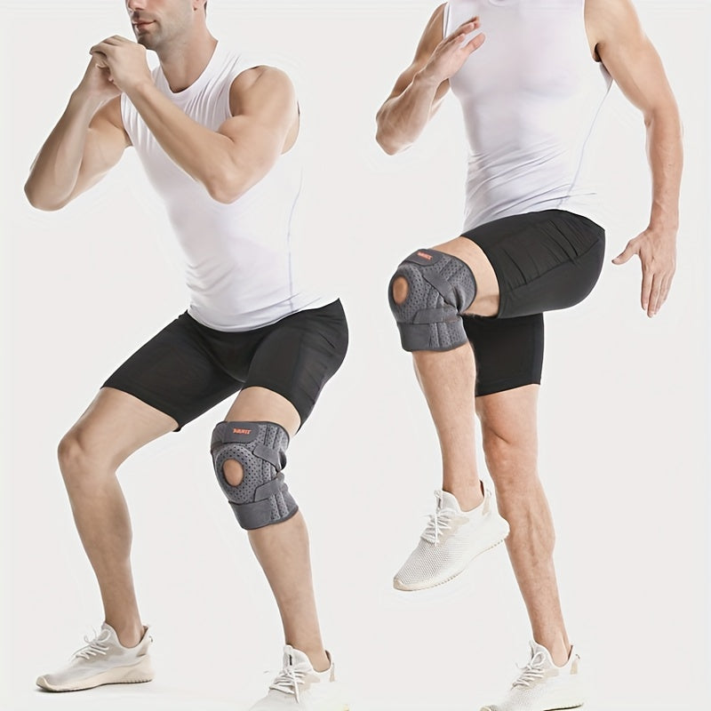 Adjustable Knee Brace Support - Breathable, Comfort Fit for Sports, Gray/Black, for Winter