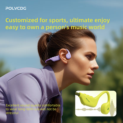 POLVCDG Audio Wireless Bone Conduction Headset - IPX5, Long Battery Life, Open Design, Signal Stability, Noise Isolation, Push Button Control, Tangle-Free Cable, Type-C Charging, Compatible with Cellphones, Sports Headphones