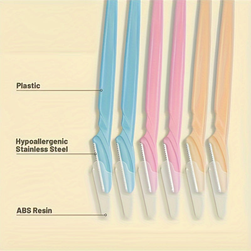 3-24pcs Eyebrow Razor Shaper Set, Facial Hair Remover Trimmer Grooming Kit for Women and Men, Stainless Steel, Non-Electric, No Battery Required, with Various Colors for Versatility