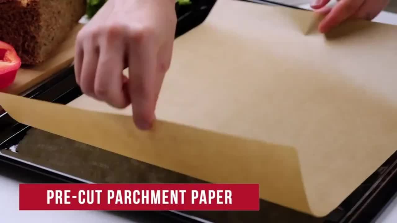 100 Sheets 30.48x40.64 cm Precut Baking Paper - Nonstick Grease-Resistant Multi-Purpose Kitchen Paper for Baking, Cooking, Frying & Food Prep - Heavy-Duty &, Cooking Liner, Convenient Size, Foodsafe Material, Professional Che