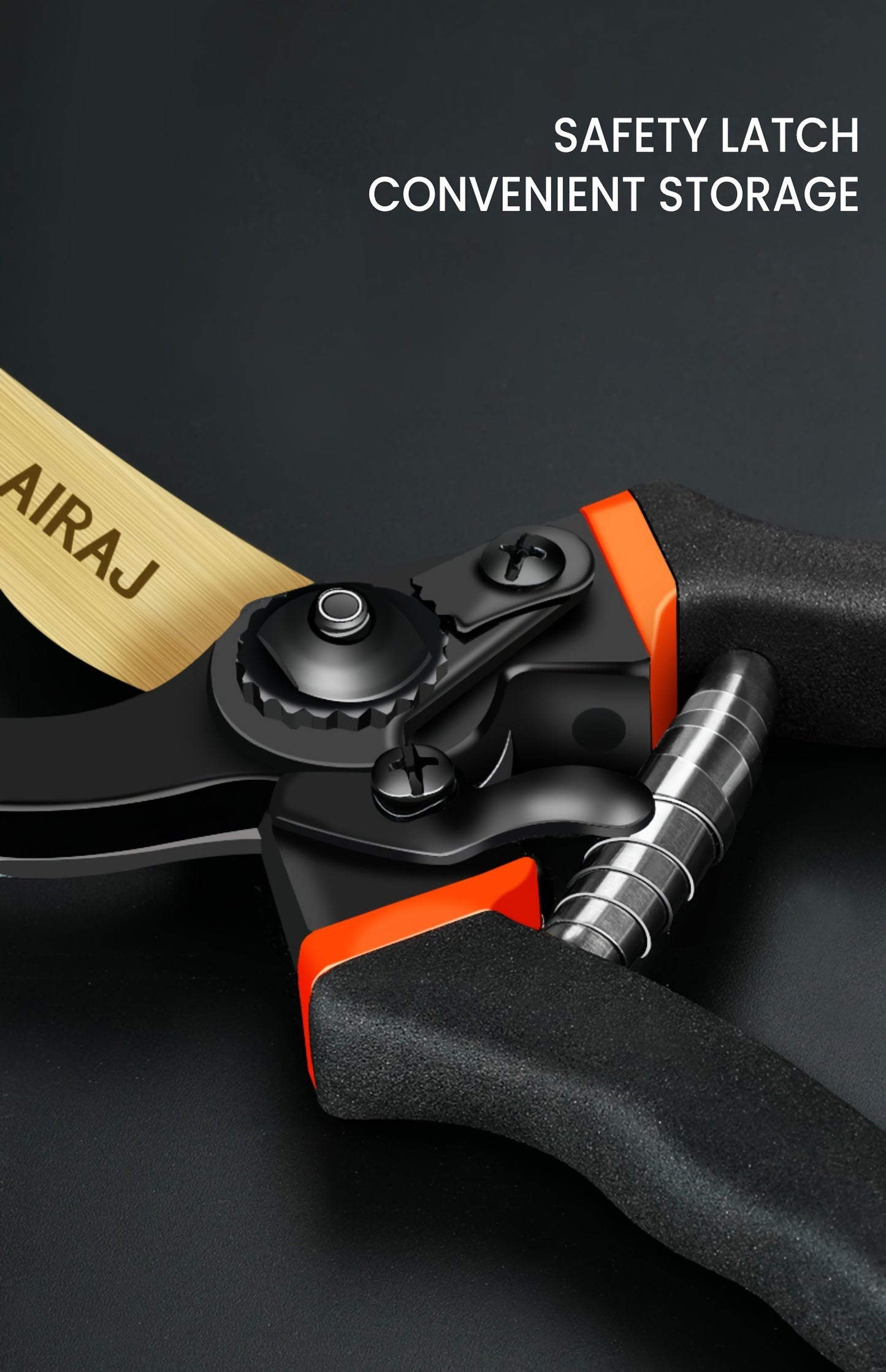 AIRAJ Heavy-Duty Garden Trimmer - Ultra-Sharp, Durable Manual Pruning Shears with Ergonomic Non-Slip Grip for Branches & Flowers