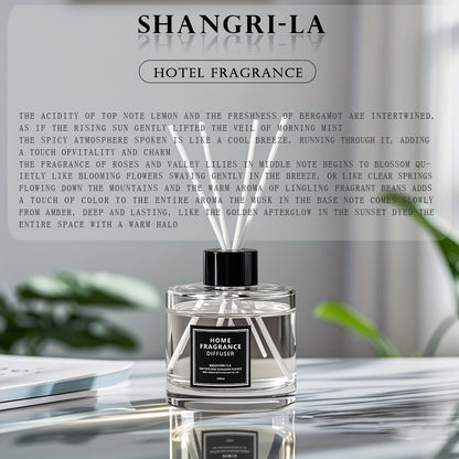 Luxury Hotel Series Reed Diffuser Set - 100ml Large Capacity, Long-Lasting Scent (5-7 Weeks) for Living Room and Bedroom - Spice Fragrance, Swiss Raffinerie Ingredients, Glass and Rattan, Cylinder Shape, Under 1L - Ideal for