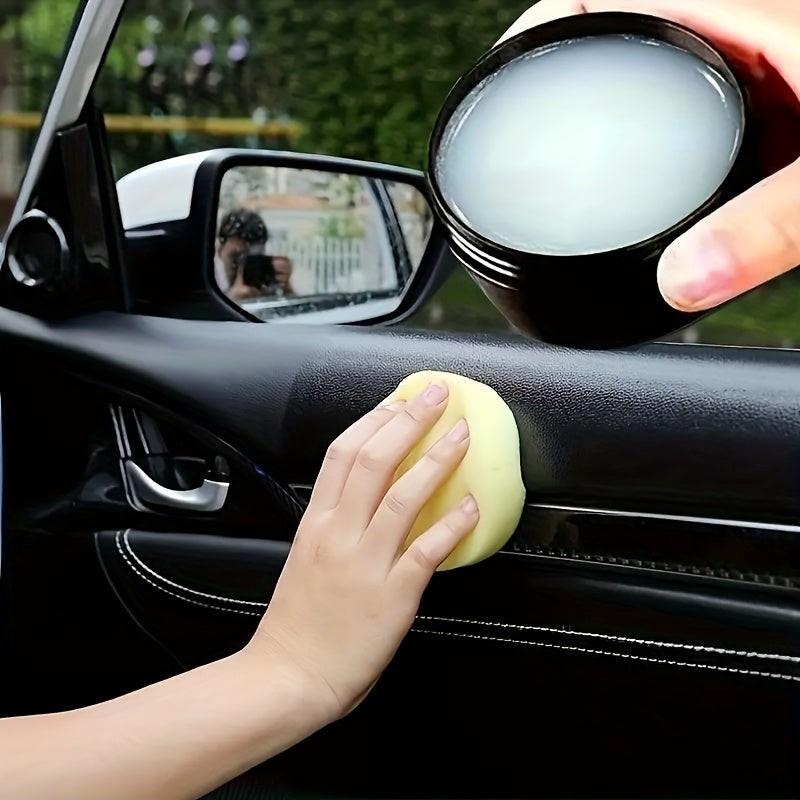 1 Universal Interior Repair Wax with Sponge Applicator, Suitable for Seat and Dashboard Renewal Frosting, All-Purpose Maintenance Cream for Various Surfaces