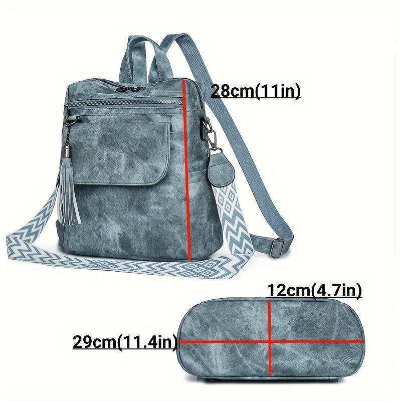 Retro Women's shoulder bag and backpack with detachable straps suitable for daily work and storage