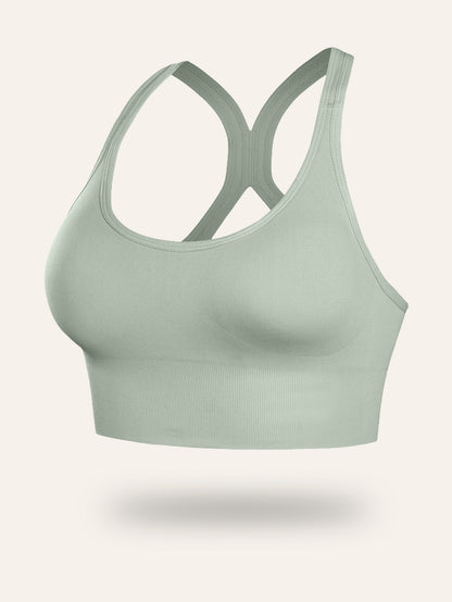 Women's Sports Bra with Removable Pads - No Underwire Breathable Support, Seamless Gym Yoga Running Top, Adjustable Straps & Soft Fabric for Workouts & Casual Wear, Workout Versatility, Sporty Design, Smooth Texture
