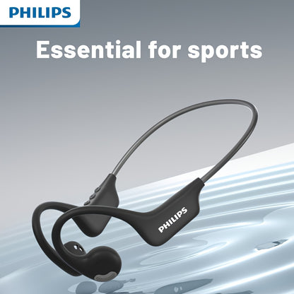 For Philips BT5.3 Wireless Headphones - Sporty Open-Back Design with Built-in Microphones, Neck Strap, Stereo Sound, USB-C Charging, Lightweight & Durable for Running, Gym, Workouts - Model TAA1708, Workout Headphones, Gym Ea