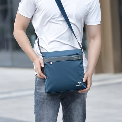 Men's High Quality Oxford Fabric Crossbody Backpack - Lightweight Large Capacity with Adjustable Strap, Multiple Compartments & Zippered Pocket, Navy Blue & Black for Business, Travel, Commuting - Stylish Durable Casual Work