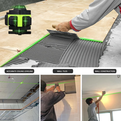 Lixada 4D 16 Lines Laser Level 3° Self-leveling Machine USB Rechargeable Lithium Battery Leveling Tool With Vertical Horizontal Tilt Lines
