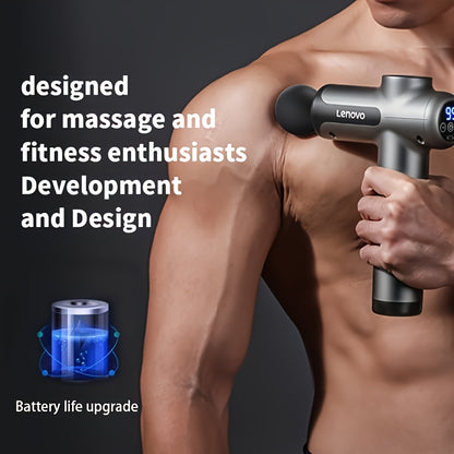 Intelligent Massage Gun - Quiet Strike, 8-Head, USB Rechargeable, Ergonomic Design for Waist, Legs, and Hips, Ideal Father'S Day Gift, Massage Gun for Muscles, Sleek Metallic Finish, Durable Plastic Body