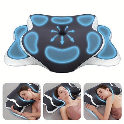 Ergonomic Memory Foam Neck Pillow for Comfortable Sleep And Neck Support.